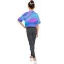 Colorful Blue Purple Wave Kids Mock Neck Tee View2