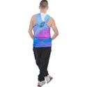 Colorful Blue Purple Wave Men s Sleeveless Hoodie View2