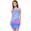 Colorful Blue Purple Wave Summer Tie Front Dress View1