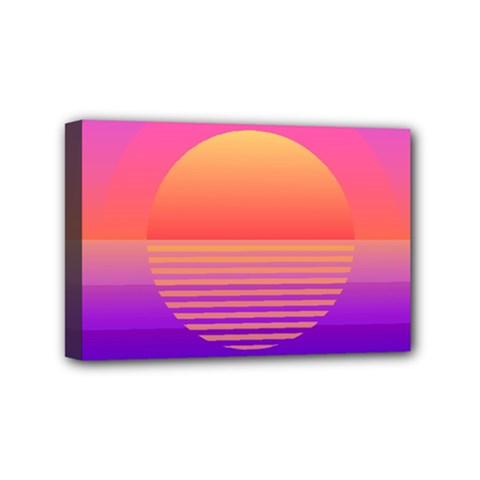 Sunset Summer Time Mini Canvas 6  X 4  (stretched) by uniart180623