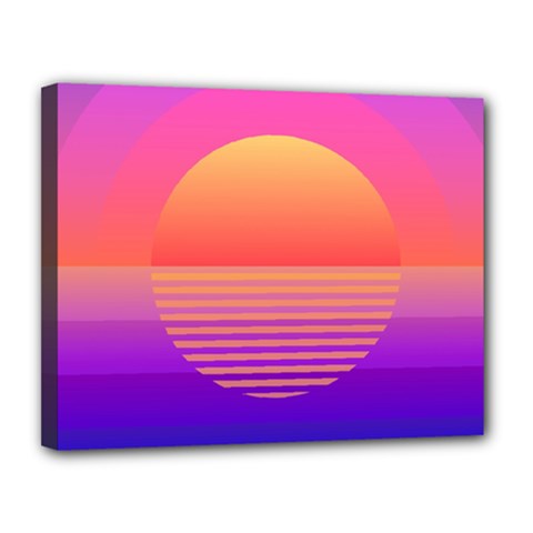 Sunset Summer Time Canvas 14  X 11  (stretched) by uniart180623