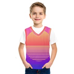 Sunset Summer Time Kids  Basketball Tank Top by uniart180623