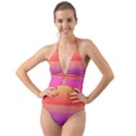 Sunset Summer Time Halter Cut-Out One Piece Swimsuit View1