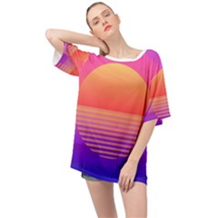 Sunset Summer Time Oversized Chiffon Top