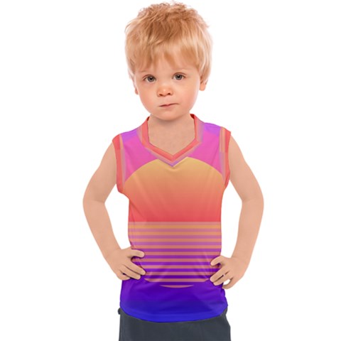 Sunset Summer Time Kids  Sport Tank Top by uniart180623