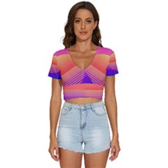 Sunset Summer Time V-neck Crop Top