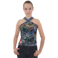 Fictional Character Cartoons Cross Neck Velour Top by uniart180623