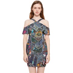 Fictional Character Cartoons Shoulder Frill Bodycon Summer Dress by uniart180623