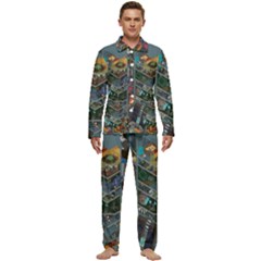 Fictional Character Cartoons Men s Long Sleeve Velvet Pocket Pajamas Set by uniart180623