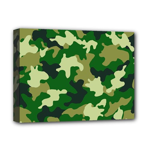 Green Military Background Camouflage Deluxe Canvas 16  X 12  (stretched)  by uniart180623