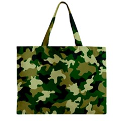 Green Military Background Camouflage Zipper Mini Tote Bag