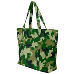 Green Military Background Camouflage Zip Up Canvas Bag by uniart180623