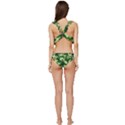 Green Military Background Camouflage Low Cut Ruffle Edge Bikini Set View4