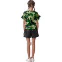 Green Military Background Camouflage Kids  Cut Out Flutter Sleeves View2