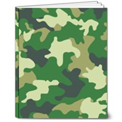 Green Military Background Camouflage 8  X 10  Hardcover Notebook