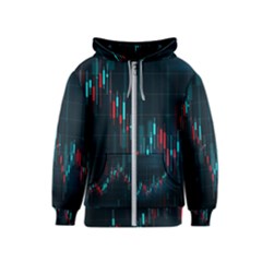 Flag Patterns On Forex Charts Kids  Zipper Hoodie by uniart180623