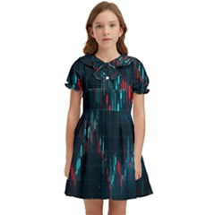 Flag Patterns On Forex Charts Kids  Bow Tie Puff Sleeve Dress by uniart180623