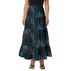 Flag Patterns On Forex Charts Tiered Ruffle Maxi Skirt by uniart180623