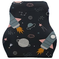 Space Background Illustration With Stars And Rocket Seamless Vector Pattern Car Seat Velour Cushion  by uniart180623