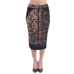 Always On My Mind Tobe Map Places Travel Vintage Velvet Midi Pencil Skirt by uniart180623