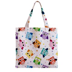 Owl Bird Zipper Grocery Tote Bag by uniart180623