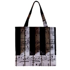 Music Piano Instrument Sheet Zipper Grocery Tote Bag by uniart180623