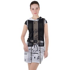 Music Piano Instrument Sheet Drawstring Hooded Dress by uniart180623