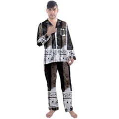 Music Piano Instrument Sheet Men s Long Sleeve Satin Pajamas Set by uniart180623