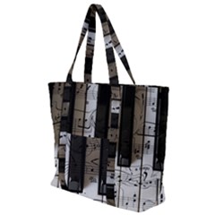 Music Piano Instrument Sheet Zip Up Canvas Bag by uniart180623