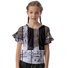 Music Piano Instrument Sheet Kids  Cut Out Flutter Sleeves by uniart180623