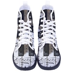 Music Piano Instrument Sheet Men s High-top Canvas Sneakers