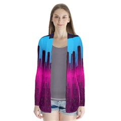 Futuristic Cityscape Drape Collar Cardigan by uniart180623