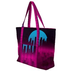 Futuristic Cityscape Zip Up Canvas Bag by uniart180623