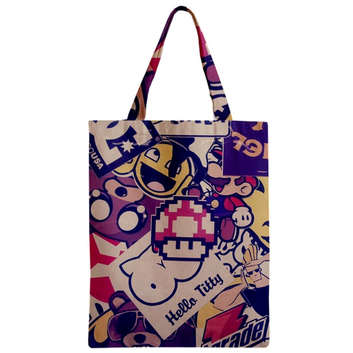 Retro Cartoon Titty Parody Zipper Classic Tote Bag