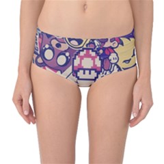 Retro Cartoon Titty Parody Mid-waist Bikini Bottoms by uniart180623