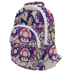 Retro Cartoon Titty Parody Rounded Multi Pocket Backpack by uniart180623