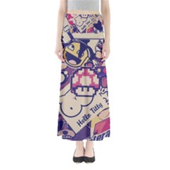 Retro Cartoon Titty Parody Full Length Maxi Skirt by uniart180623