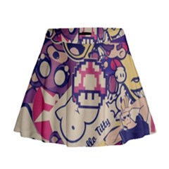 Retro Cartoon Titty Parody Mini Flare Skirt by uniart180623