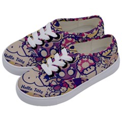 Retro Cartoon Titty Parody Kids  Classic Low Top Sneakers by uniart180623