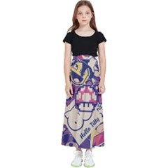 Retro Cartoon Titty Parody Kids  Flared Maxi Skirt by uniart180623