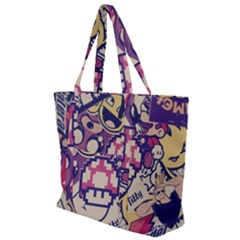 Retro Cartoon Titty Parody Zip Up Canvas Bag by uniart180623