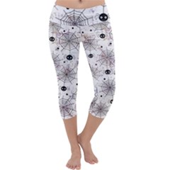 Creepy Spider Capri Yoga Leggings by uniart180623