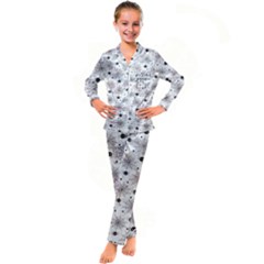 Creepy Spider Kids  Satin Long Sleeve Pajamas Set by uniart180623