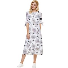 Creepy Spider Bow Sleeve Chiffon Midi Dress by uniart180623