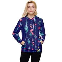 Flowers Pattern Bouquets Colorful Women s Lightweight Drawstring Hoodie