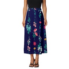 Flowers Pattern Bouquets Colorful Classic Midi Chiffon Skirt by uniart180623