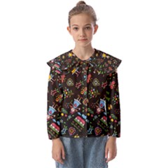 Cartoon Texture Kids  Peter Pan Collar Blouse by uniart180623