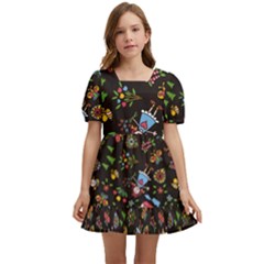 Cartoon Texture Kids  Short Sleeve Dolly Dress by uniart180623