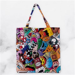 Cartoon Explosion Cartoon Characters Funny Grocery Tote Bag by uniart180623