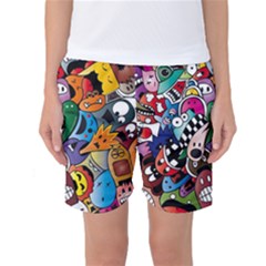 Cartoon Explosion Cartoon Characters Funny Women s Basketball Shorts by uniart180623